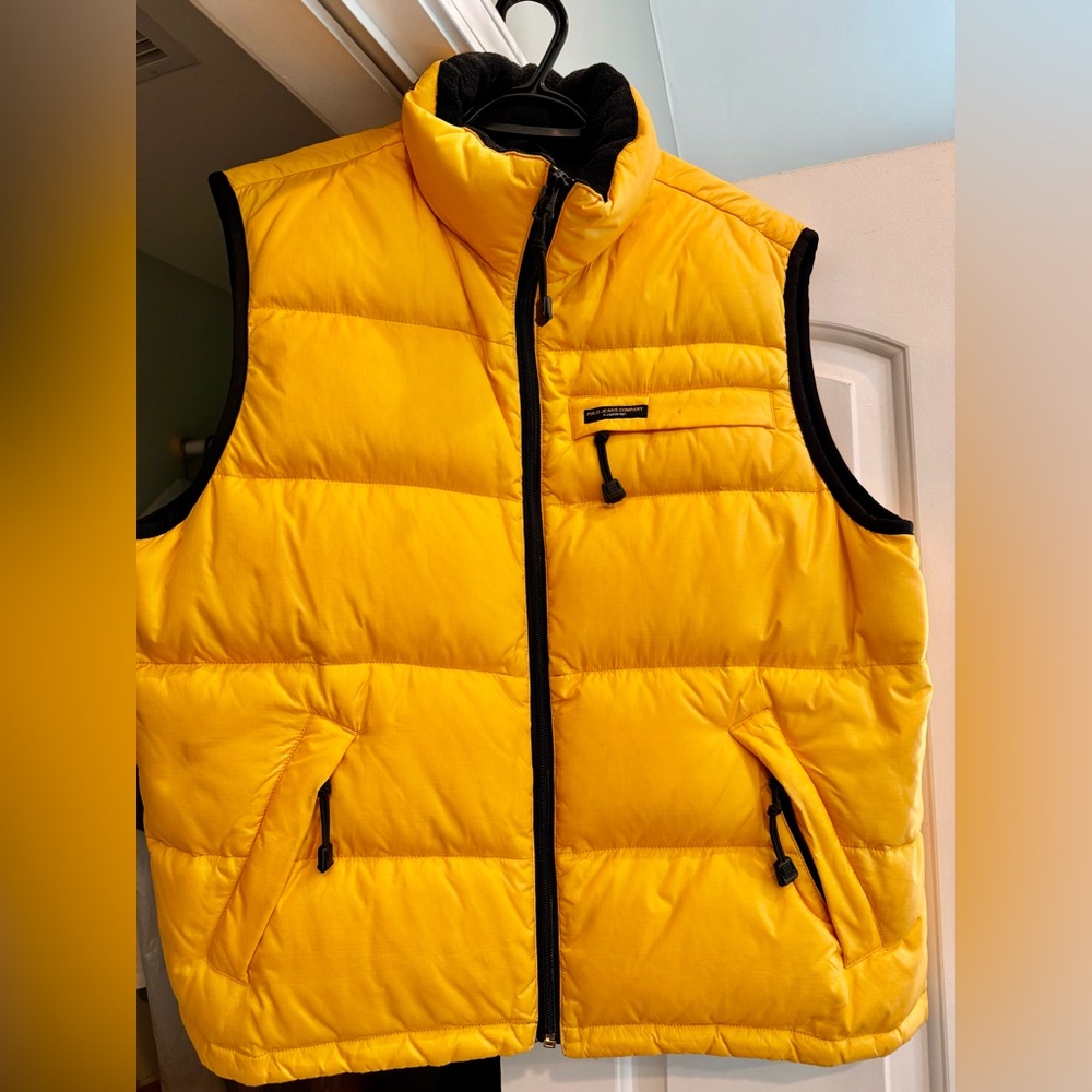 Vintage Polo Jeans Company Ralph Lauren Bright Yellow Puffer Vest